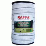 Wide white poly tape  - 200m reel